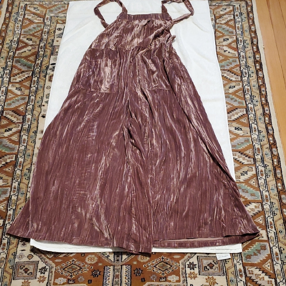 Natural Life Mauve Velvet Jumper/jumpsuit/overalls